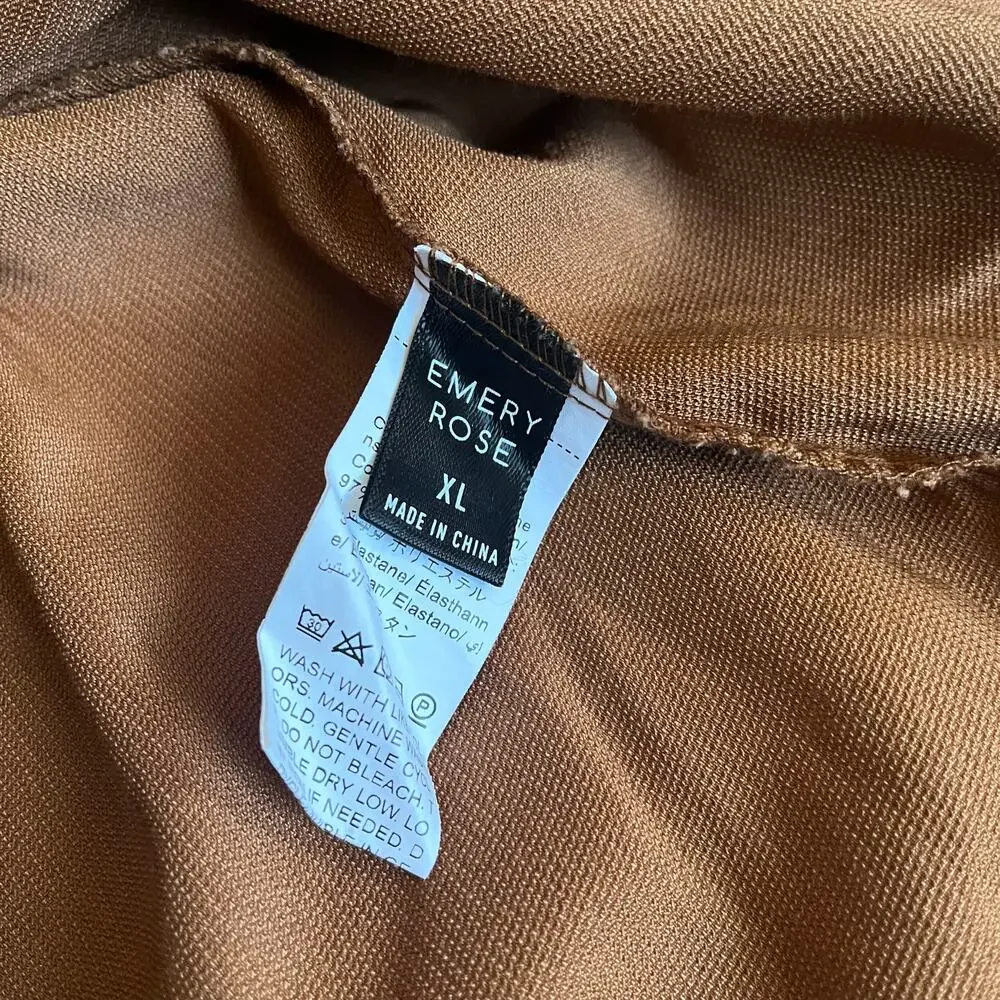 Brown Corduroy Babydoll Peplum Button Down‎ Shirt - Picture 5 of 5